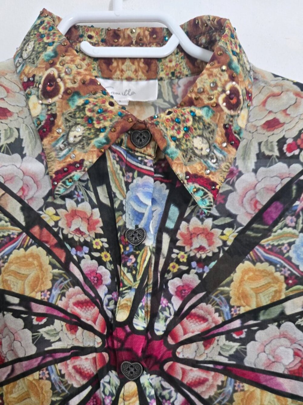 Camilla Flamenco Sweep Blouse Size 1 Small - Picture 5 of 9